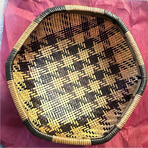 Other - Vintage Southeast Asian Bamboo Hexagonal Storage Basket